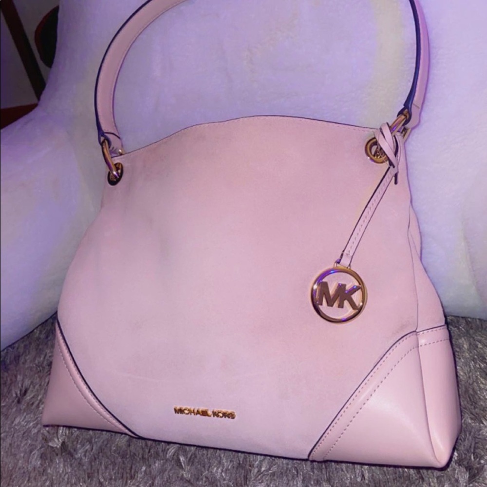 Pink velvet michael kors purse